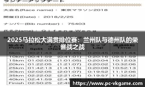 2025马拉松大满贯排位赛：兰州队与德州队的荣誉战之战